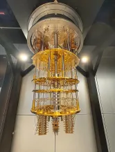 Photo of an IBM Quantum System One, taken at the ThinkLab of IBM's TJ Watson Research Center in Yorktown Heights, New York.