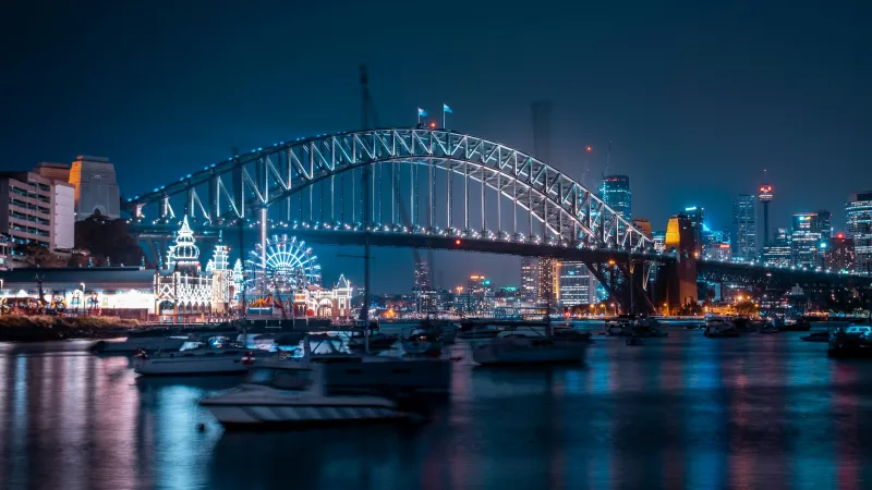 Sydney Harbour Bridge at night