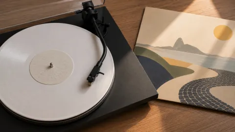 Record player with painting