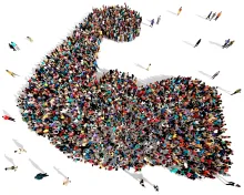 largeanddiversegroupofpeopleseenfromabovegathered